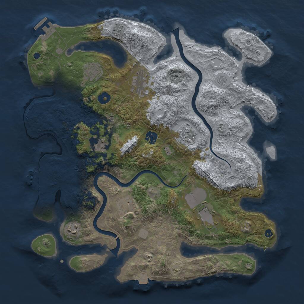 Rust Map: Procedural Map, Size: 3750, Seed: 486756, 15 Monuments