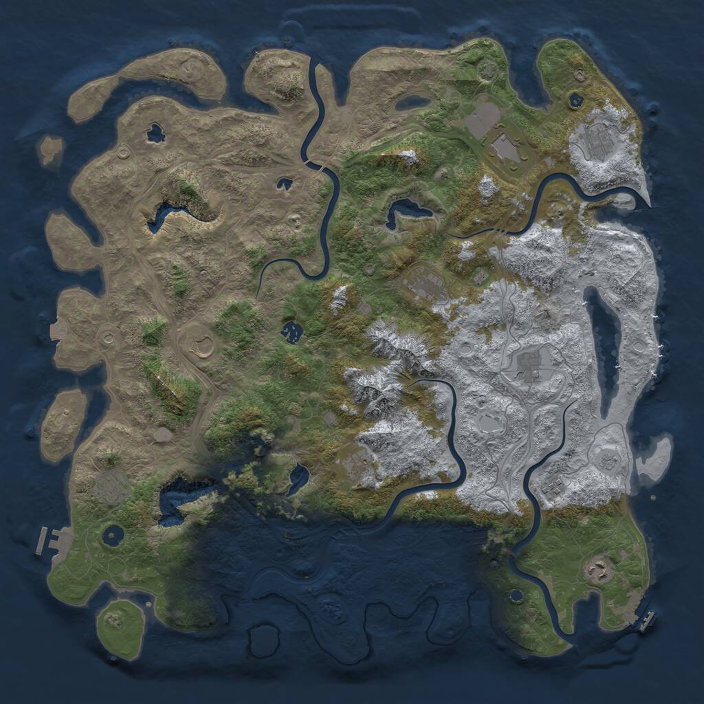 Rust Map: Procedural Map, Size: 5000, Seed: 631996621, 16 Monuments