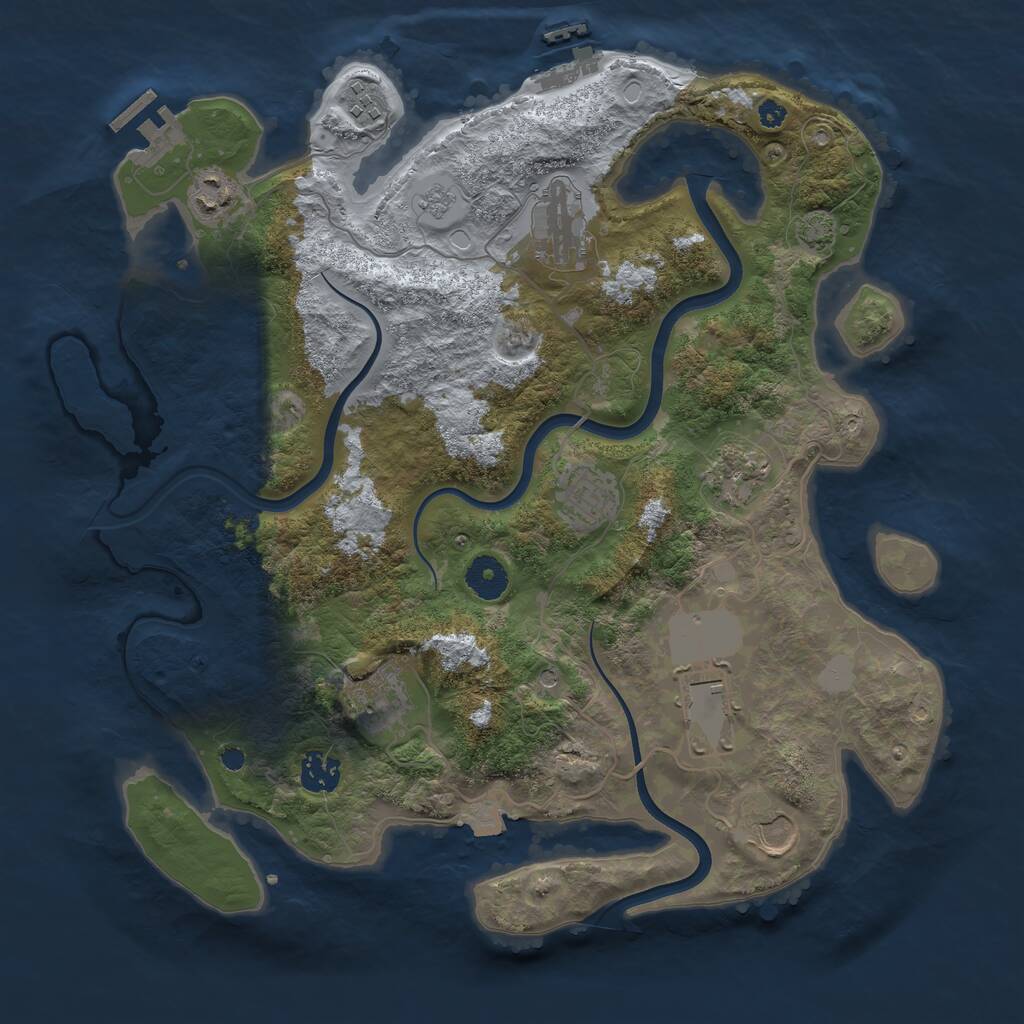Rust Map: Procedural Map, Size: 3700, Seed: 60003, 15 Monuments