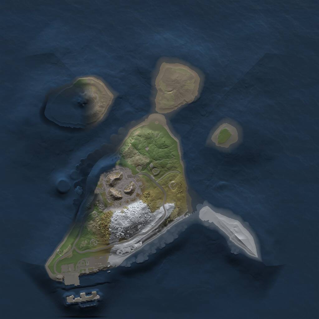 Rust Map: Procedural Map, Size: 1500, Seed: 1700359132, 3 Monuments