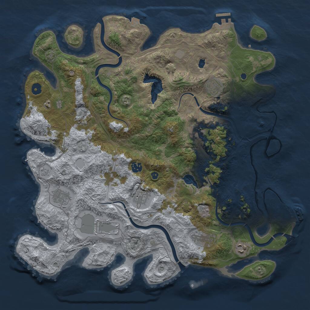 Rust Map: Procedural Map, Size: 4250, Seed: 328766008, 16 Monuments