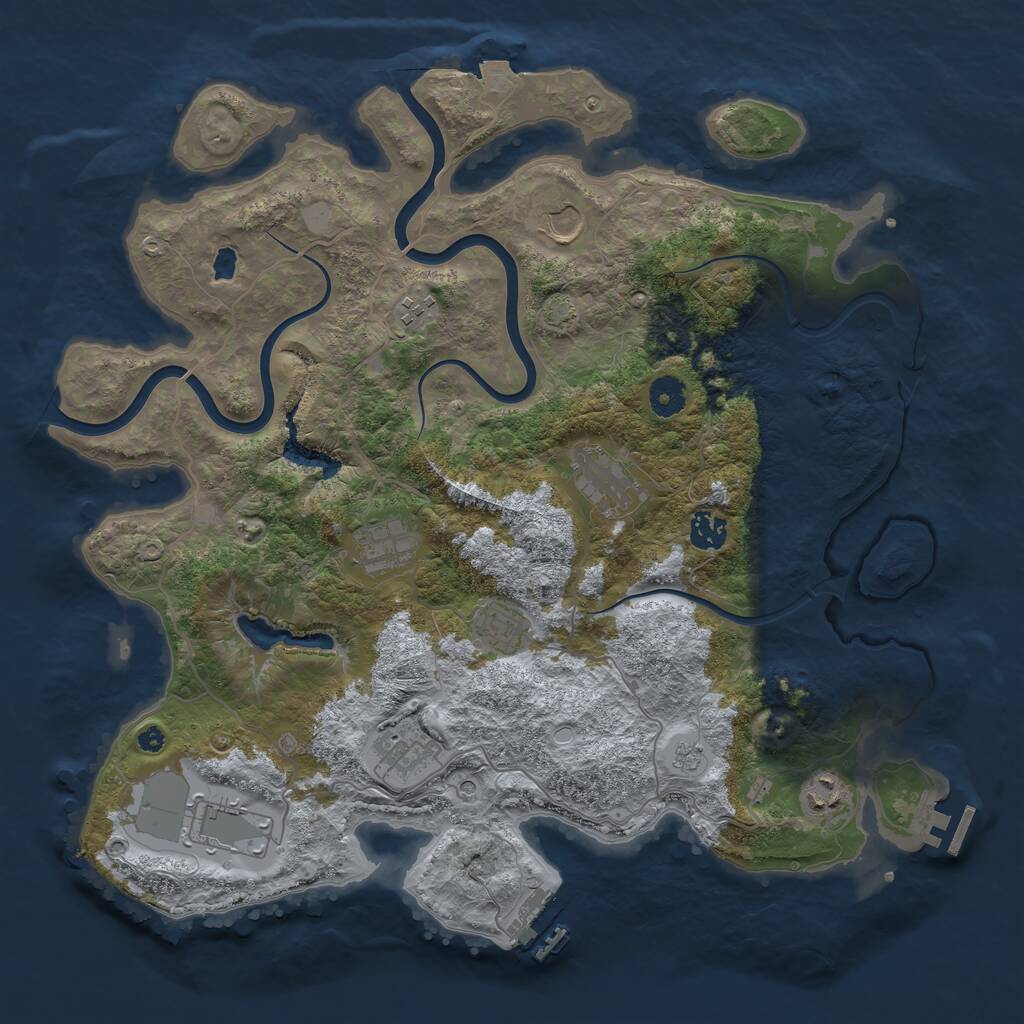 Rust Map: Procedural Map, Size: 4000, Seed: 281778, 15 Monuments