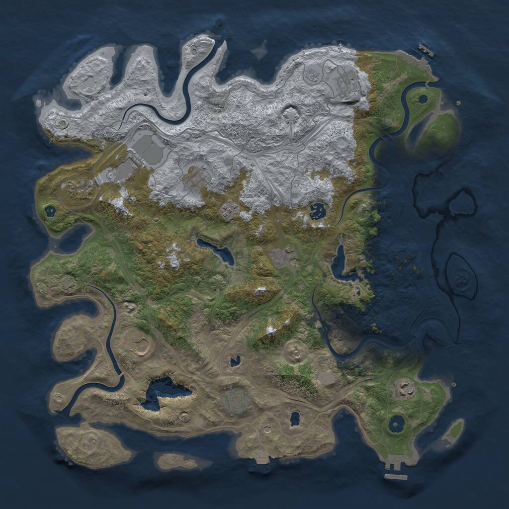 Rust Map: Procedural Map, Size: 4500, Seed: 1982016471, 16 Monuments