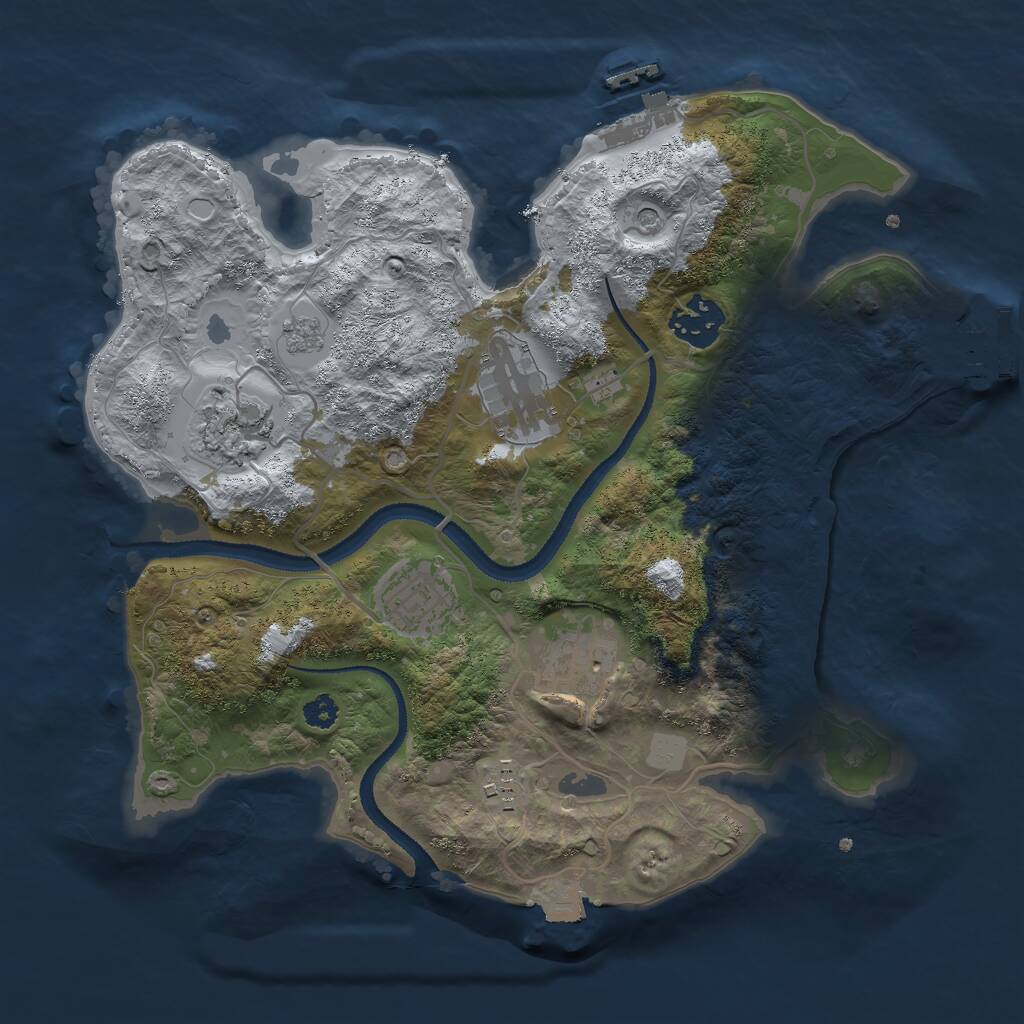Rust Map: Procedural Map, Size: 3000, Seed: 999409999, 11 Monuments