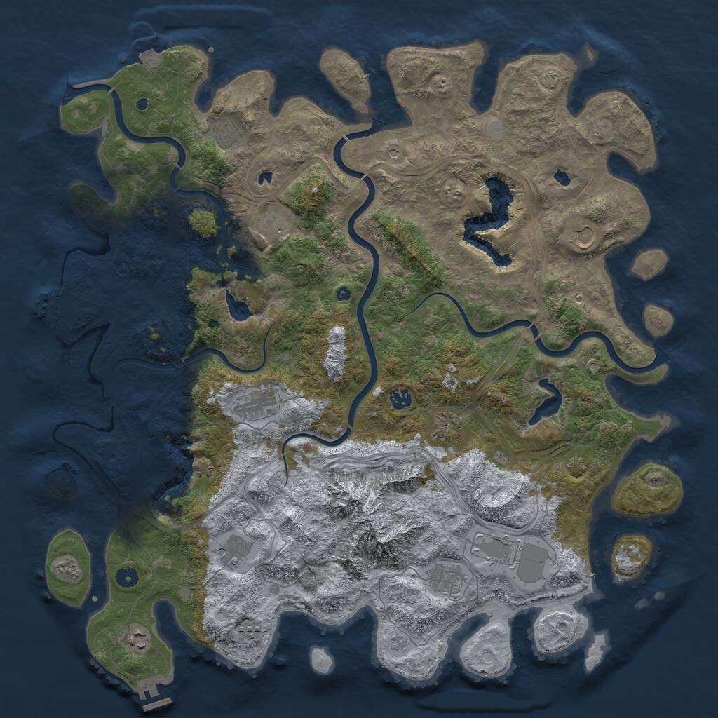 Rust Map: Procedural Map, Size: 5000, Seed: 17487180, 17 Monuments