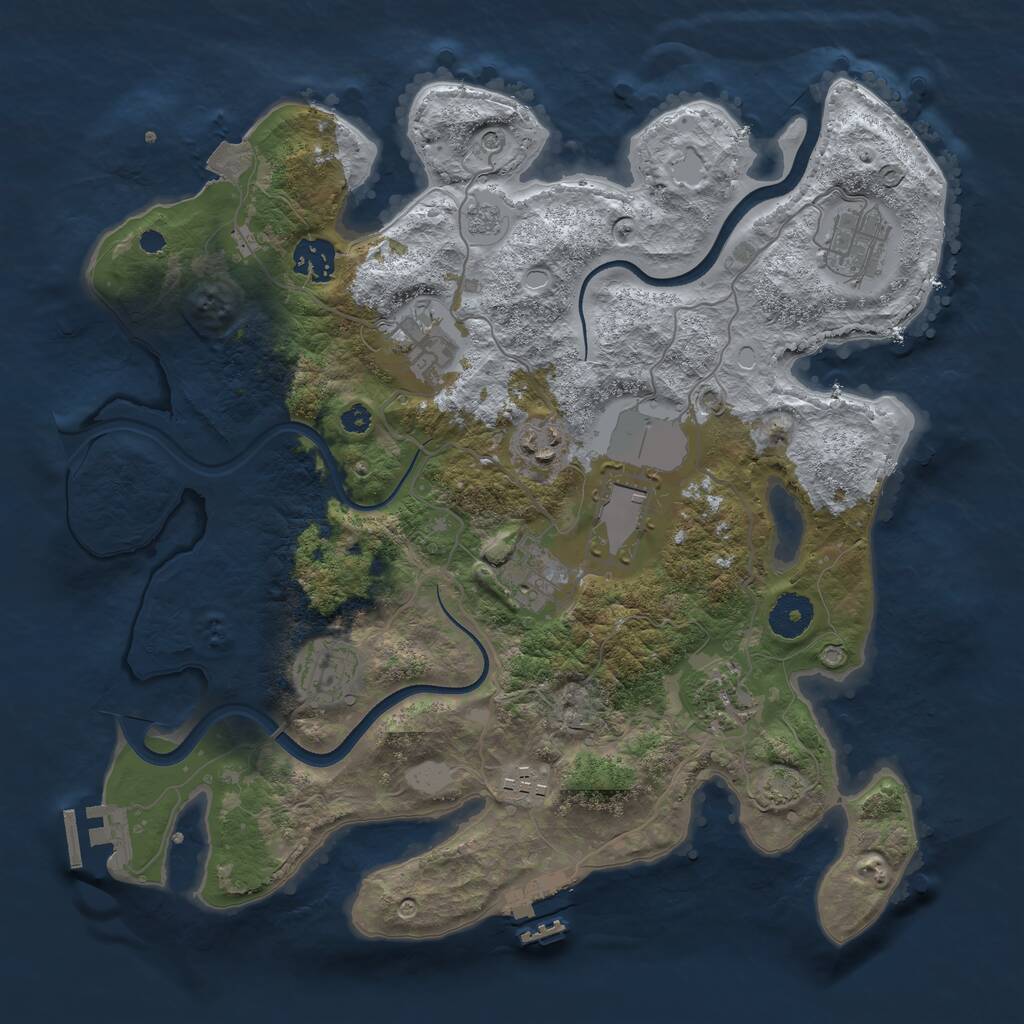 Rust Map: Procedural Map, Size: 3500, Seed: 470030, 15 Monuments