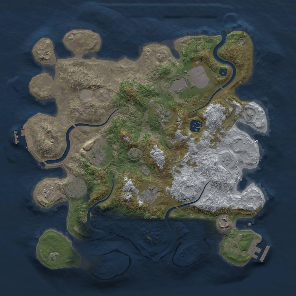 Rust Map: Procedural Map, Size: 3500, Seed: 659678455, 14 Monuments