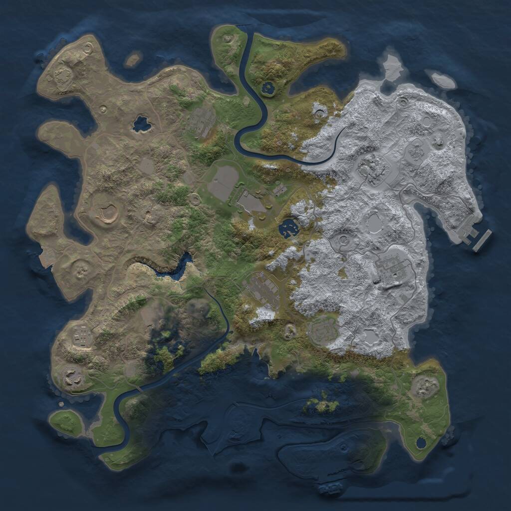 Rust Map: Procedural Map, Size: 4000, Seed: 4556, 17 Monuments