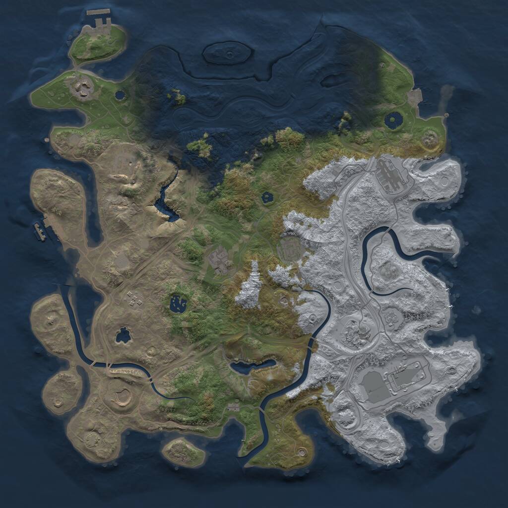 Rust Map: Procedural Map, Size: 4350, Seed: 3092026, 16 Monuments