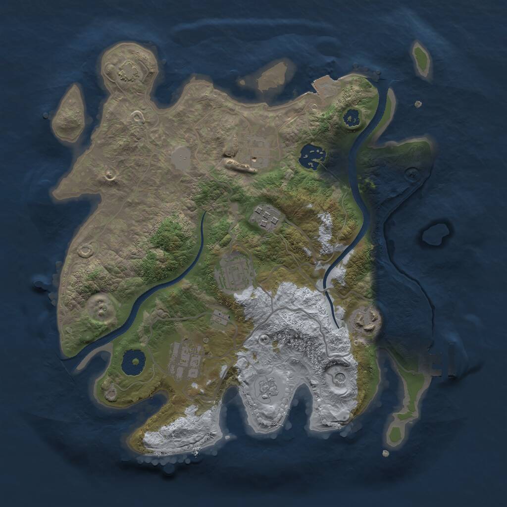 Rust Map: Procedural Map, Size: 3000, Seed: 1487627138, 11 Monuments