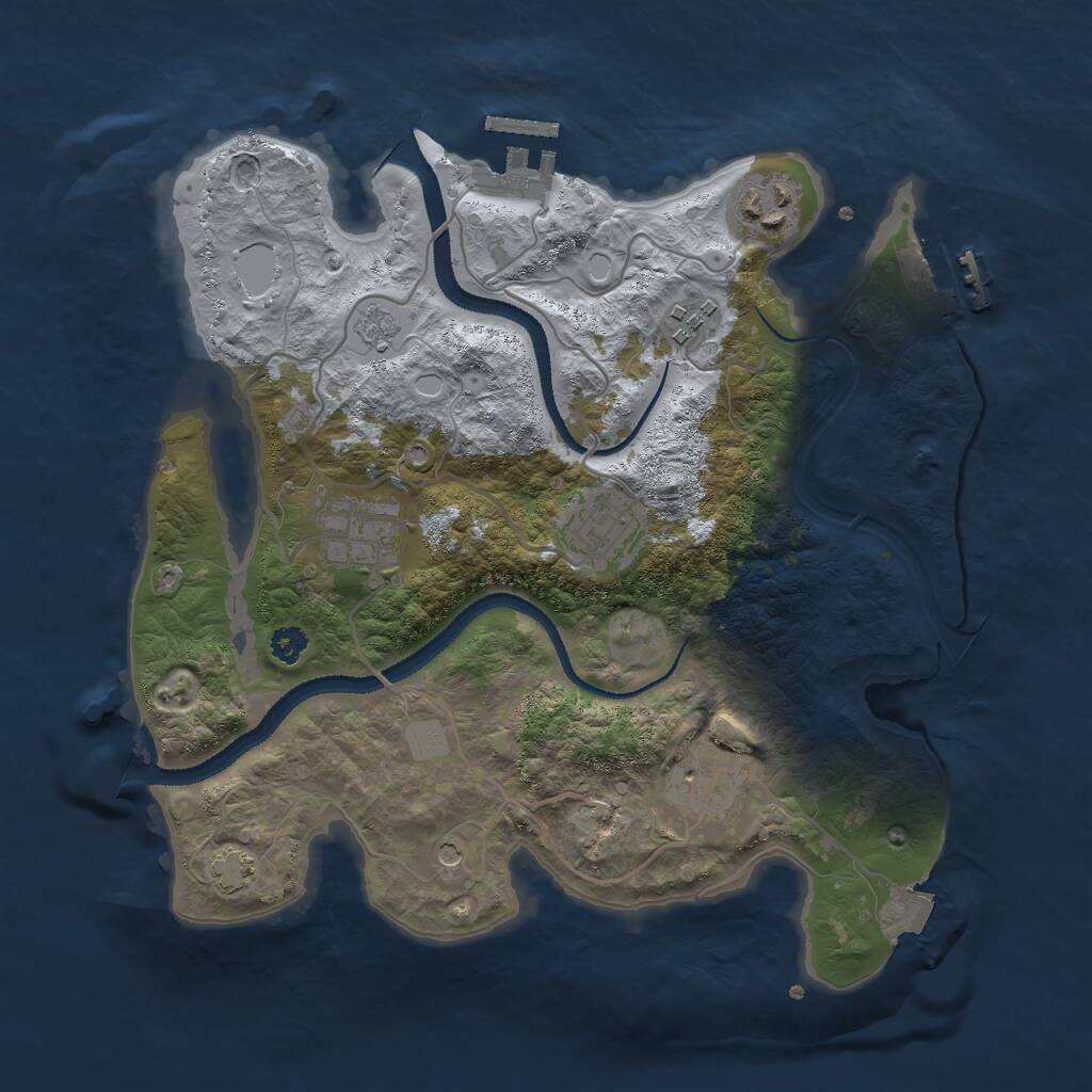 Rust Map: Procedural Map, Size: 3000, Seed: 1955120301, 11 Monuments