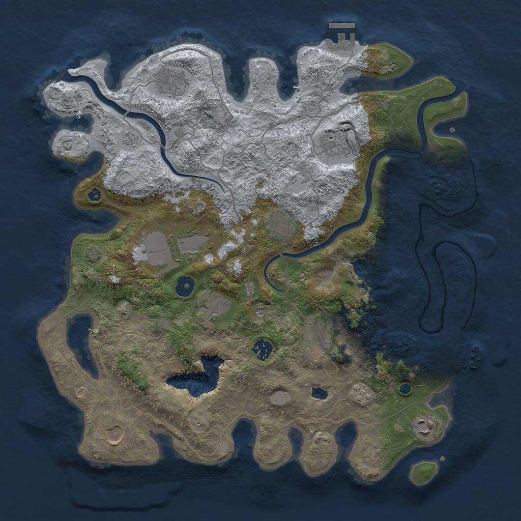 Rust Map: Procedural Map, Size: 4000, Seed: 248540378, 16 Monuments