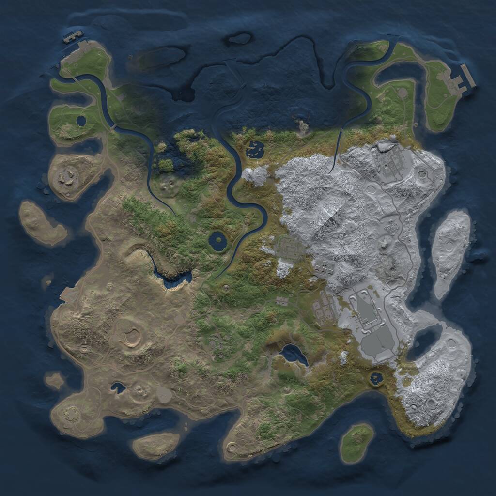 Rust Map: Procedural Map, Size: 4000, Seed: 1322624849, 15 Monuments