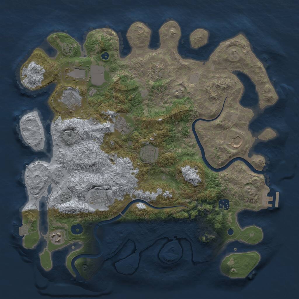 Rust Map: Procedural Map, Size: 3900, Seed: 18555, 15 Monuments