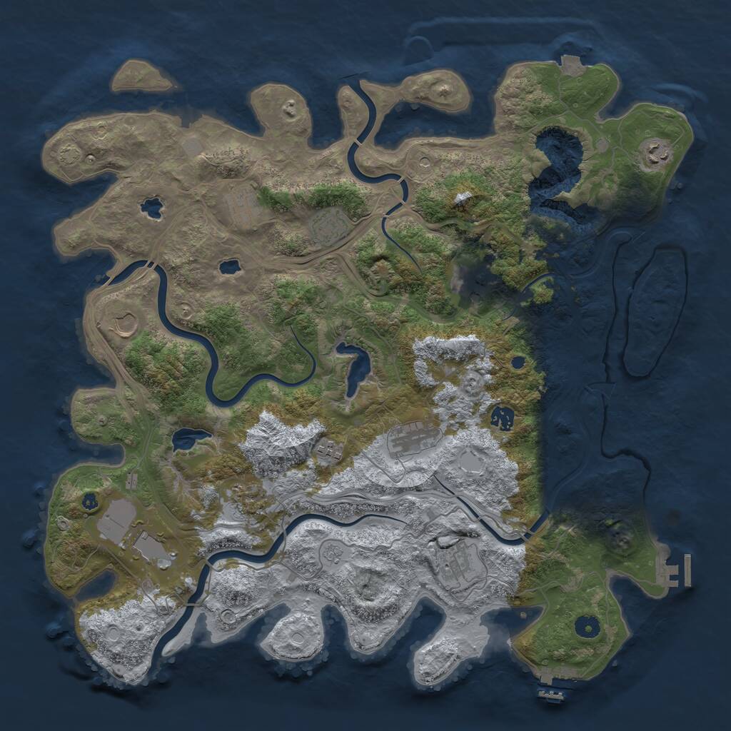 Rust Map: Procedural Map, Size: 4500, Seed: 544475988, 17 Monuments