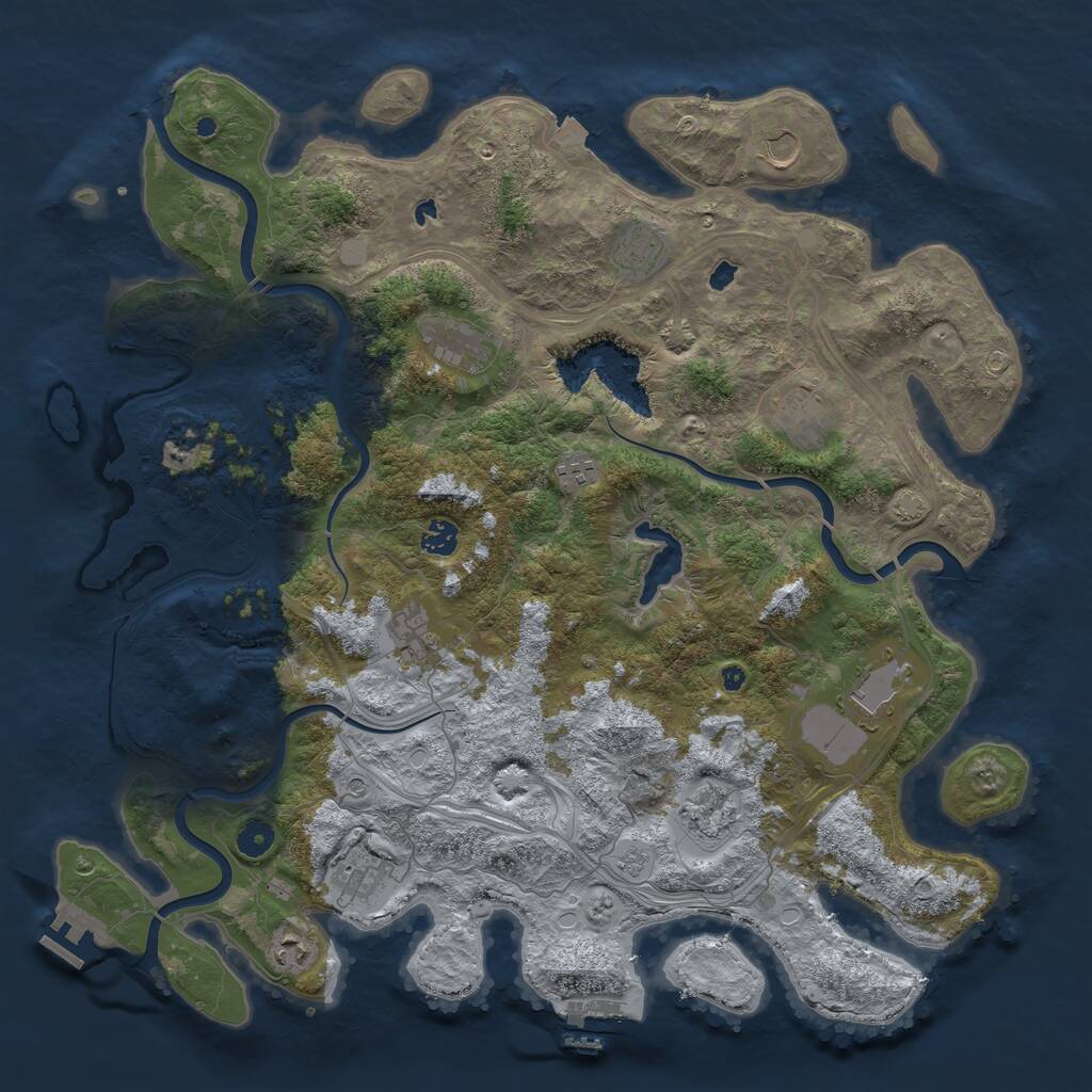 Rust Map: Procedural Map, Size: 4500, Seed: 2115152200, 17 Monuments