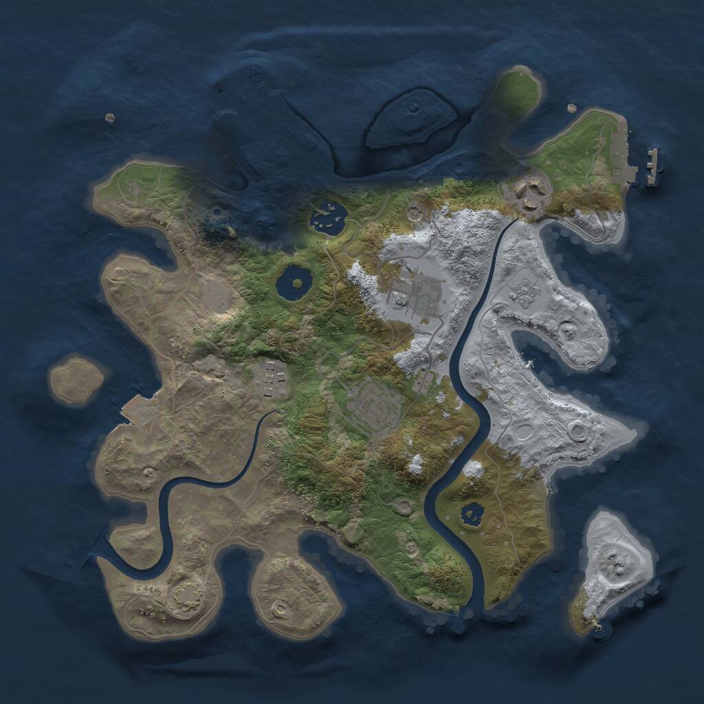 Rust Map: Procedural Map, Size: 3000, Seed: 1612831037, 11 Monuments