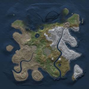 Thumbnail Rust Map: Procedural Map, Size: 3000, Seed: 1612831037, 11 Monuments