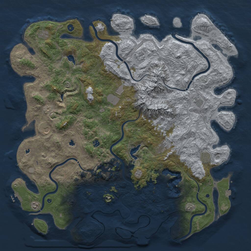 Rust Map: Procedural Map, Size: 5500, Seed: 204565879, 17 Monuments