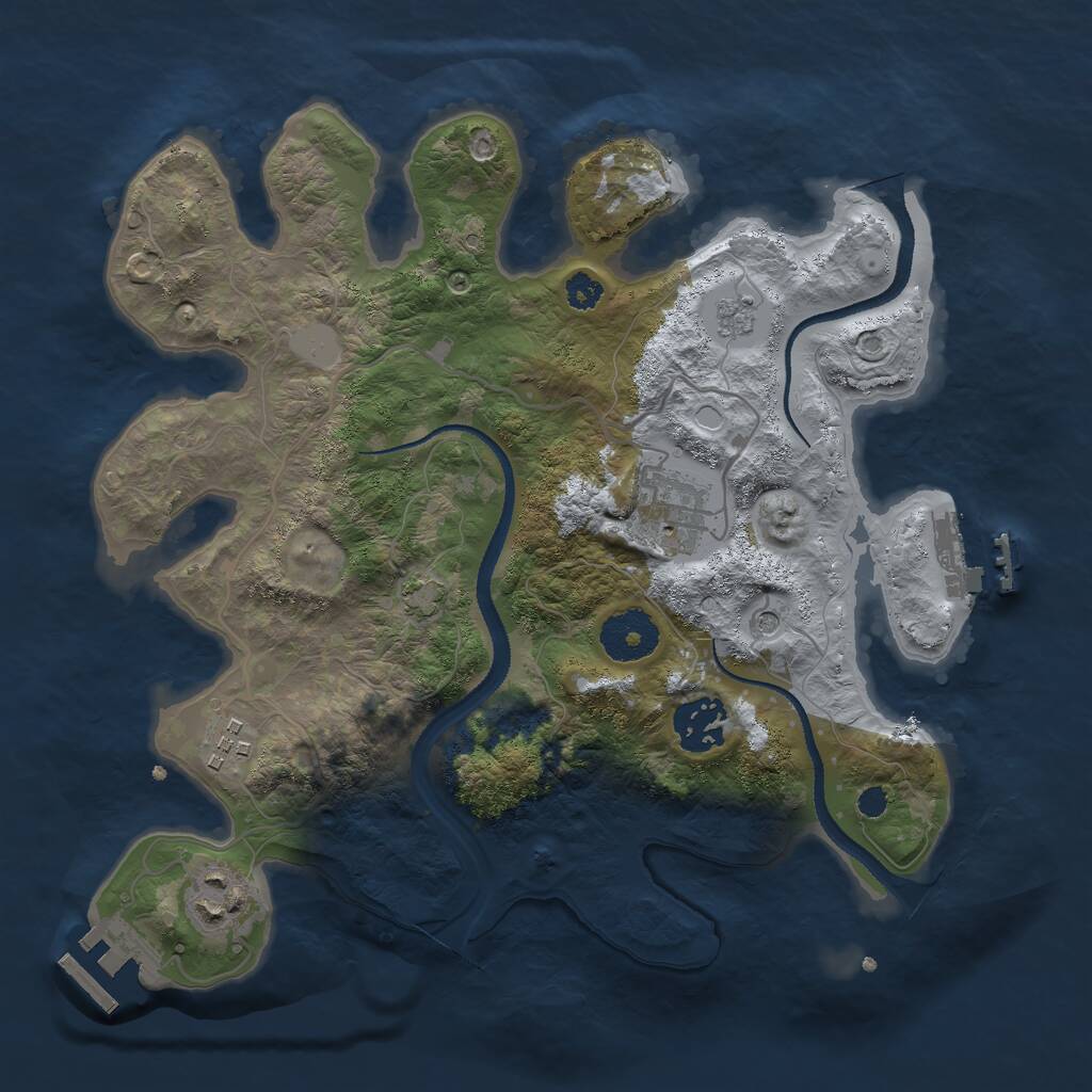 Rust Map: Procedural Map, Size: 3000, Seed: 1835762223, 10 Monuments
