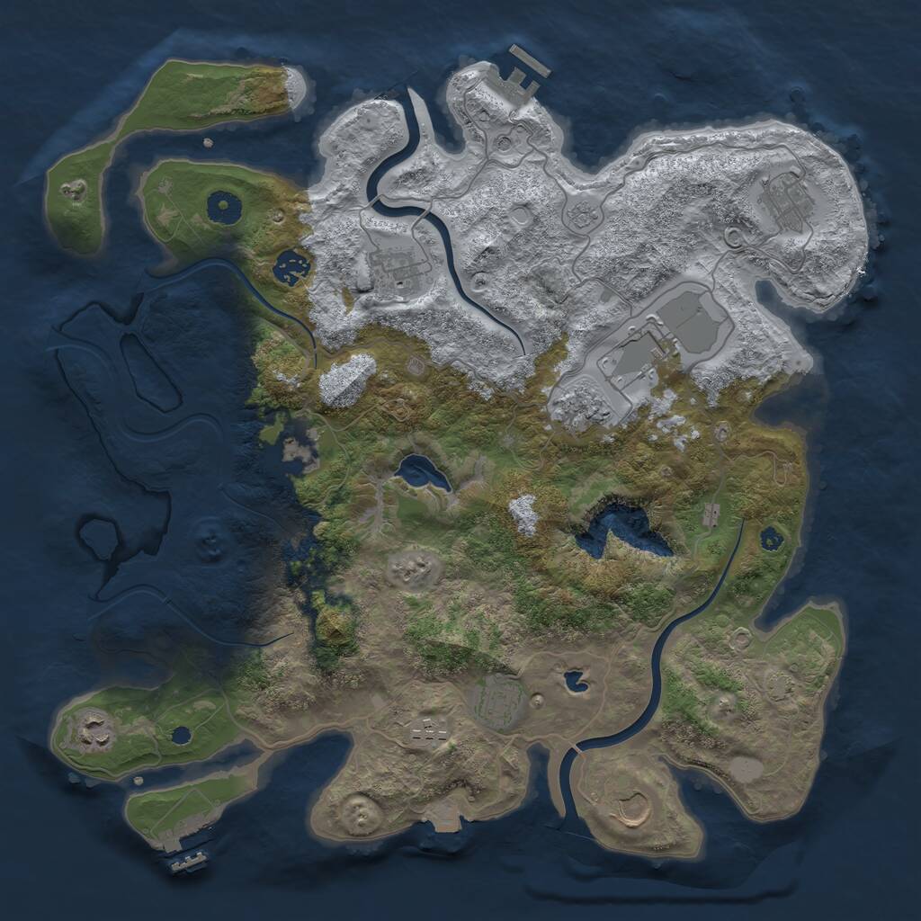 Rust Map: Procedural Map, Size: 4000, Seed: 1087584448, 16 Monuments