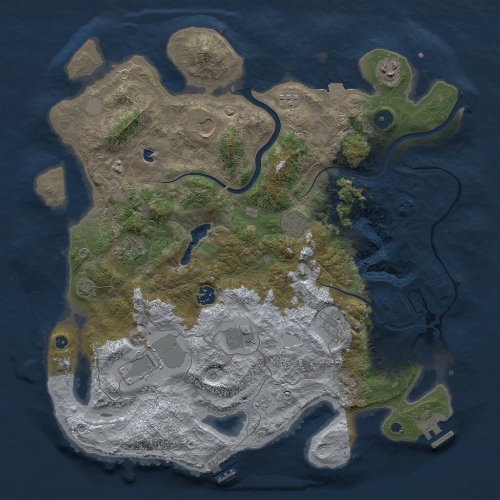 Rust Map: Procedural Map, Size: 4000, Seed: 1494512743, 15 Monuments