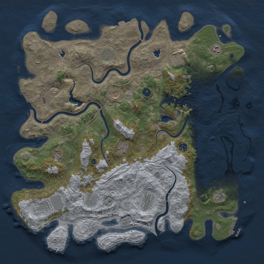 Rust Map: Procedural Map, Size: 4750, Seed: 460181, 17 Monuments