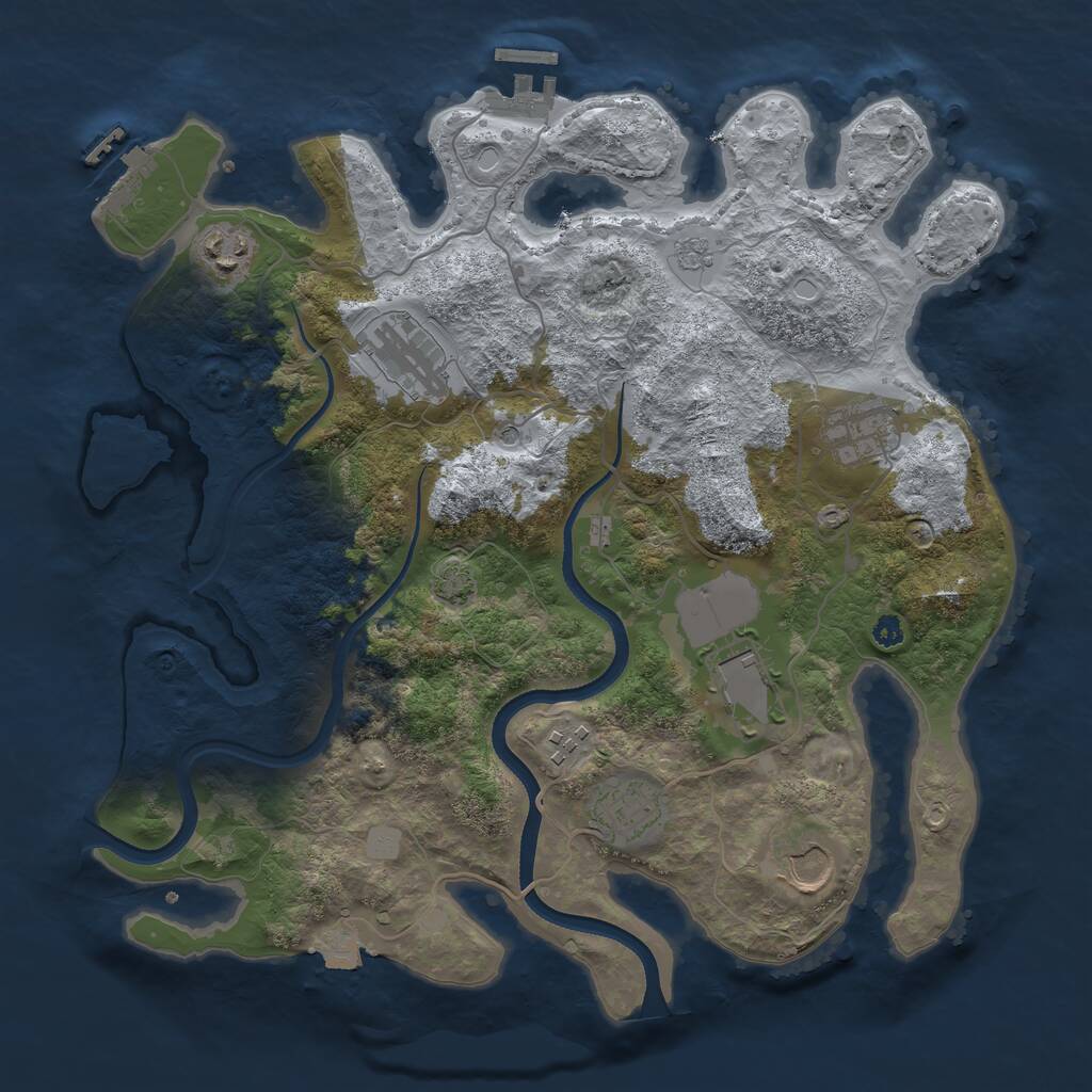 Rust Map: Procedural Map, Size: 3500, Seed: 1532999200, 13 Monuments