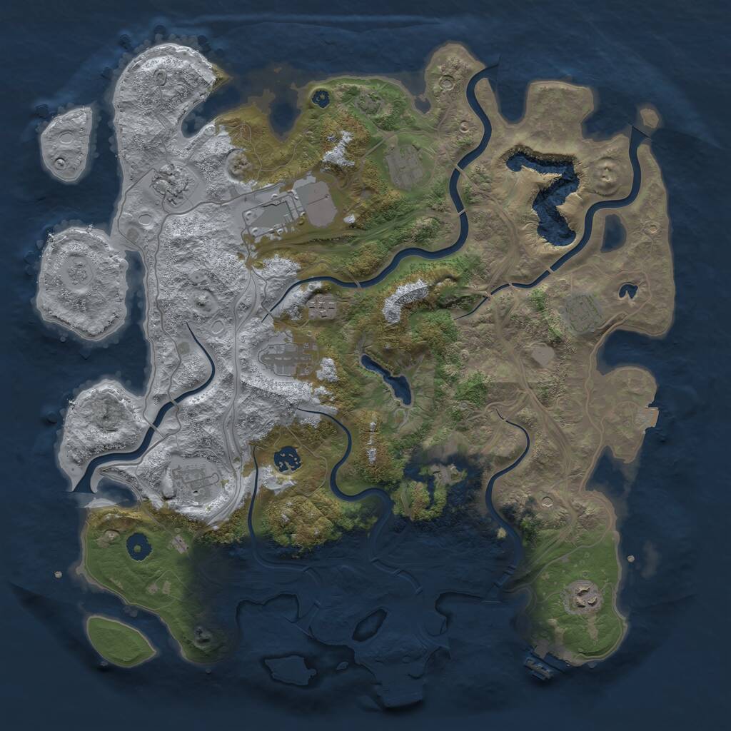 Rust Map: Procedural Map, Size: 4250, Seed: 142335587, 16 Monuments