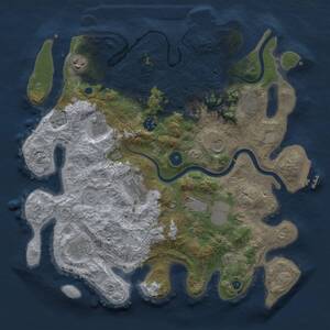 Thumbnail Rust Map: Procedural Map, Size: 3750, Seed: 708434, 15 Monuments