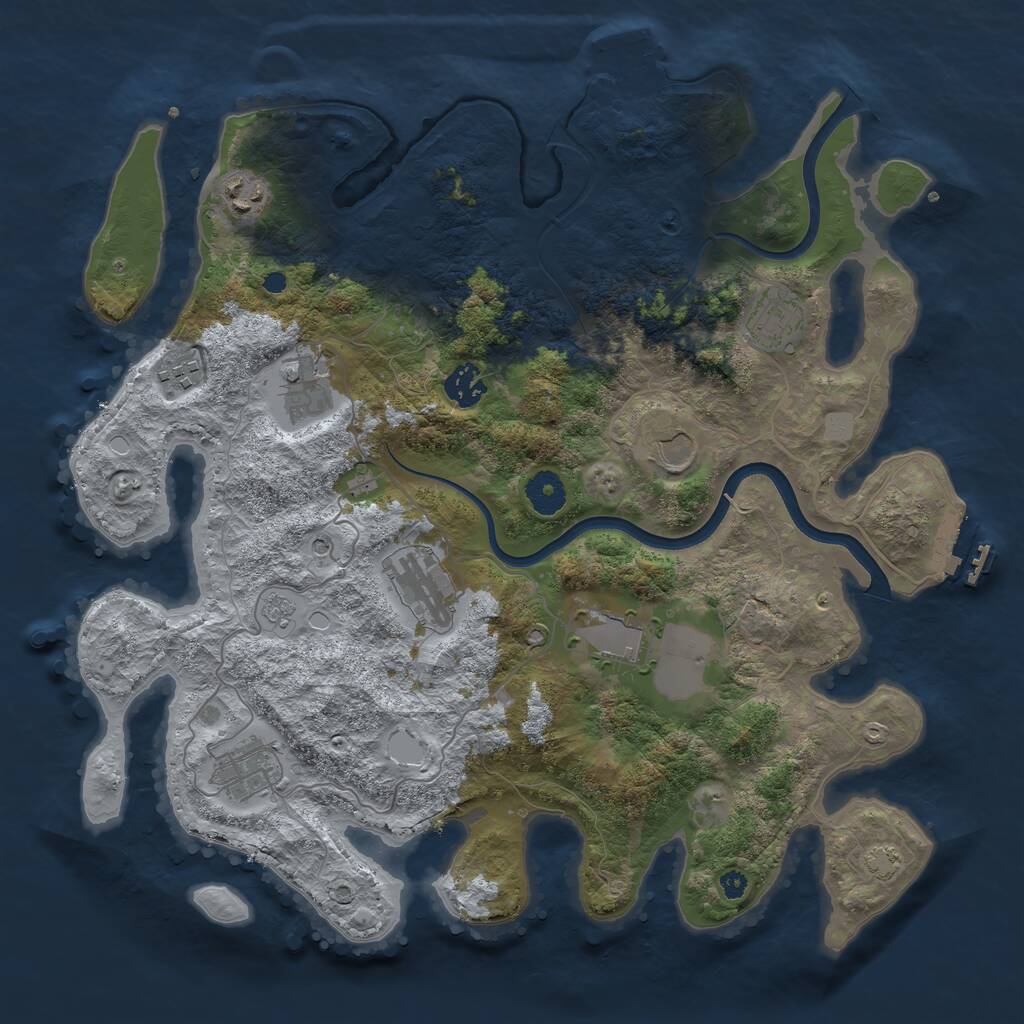 Rust Map: Procedural Map, Size: 3750, Seed: 708434, 15 Monuments
