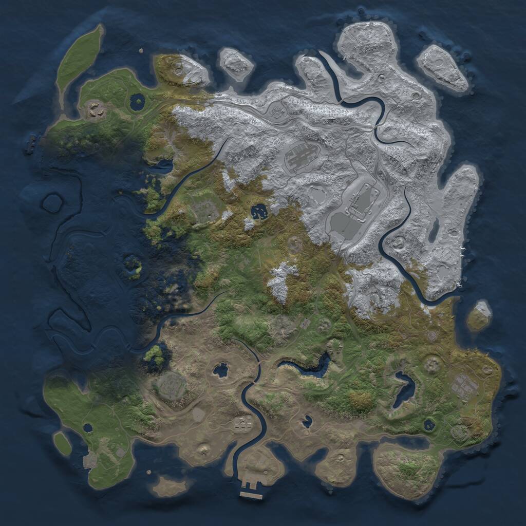 Rust Map: Procedural Map, Size: 4750, Seed: 676117, 15 Monuments