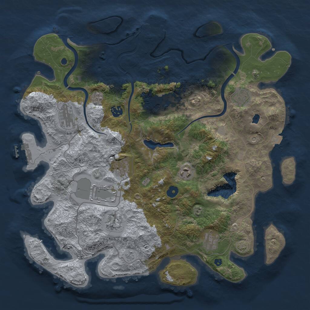 Rust Map: Procedural Map, Size: 4000, Seed: 577952, 16 Monuments