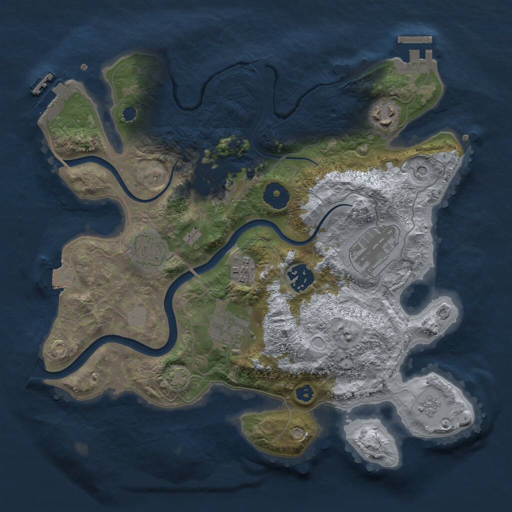 Rust Map: Procedural Map, Size: 3000, Seed: 17819, 13 Monuments