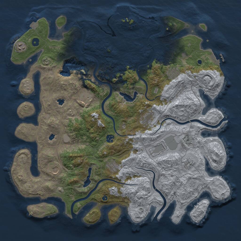 Rust Map: Procedural Map, Size: 4500, Seed: 131463, 16 Monuments