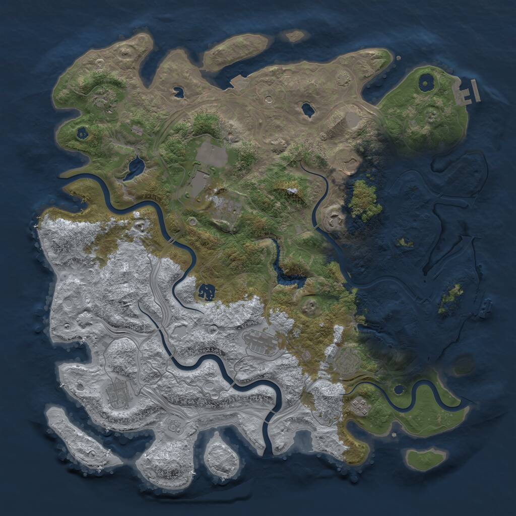 Rust Map: Procedural Map, Size: 4500, Seed: 2019754195, 16 Monuments