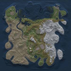 Thumbnail Rust Map: Procedural Map, Size: 3750, Seed: 1813482900, 15 Monuments