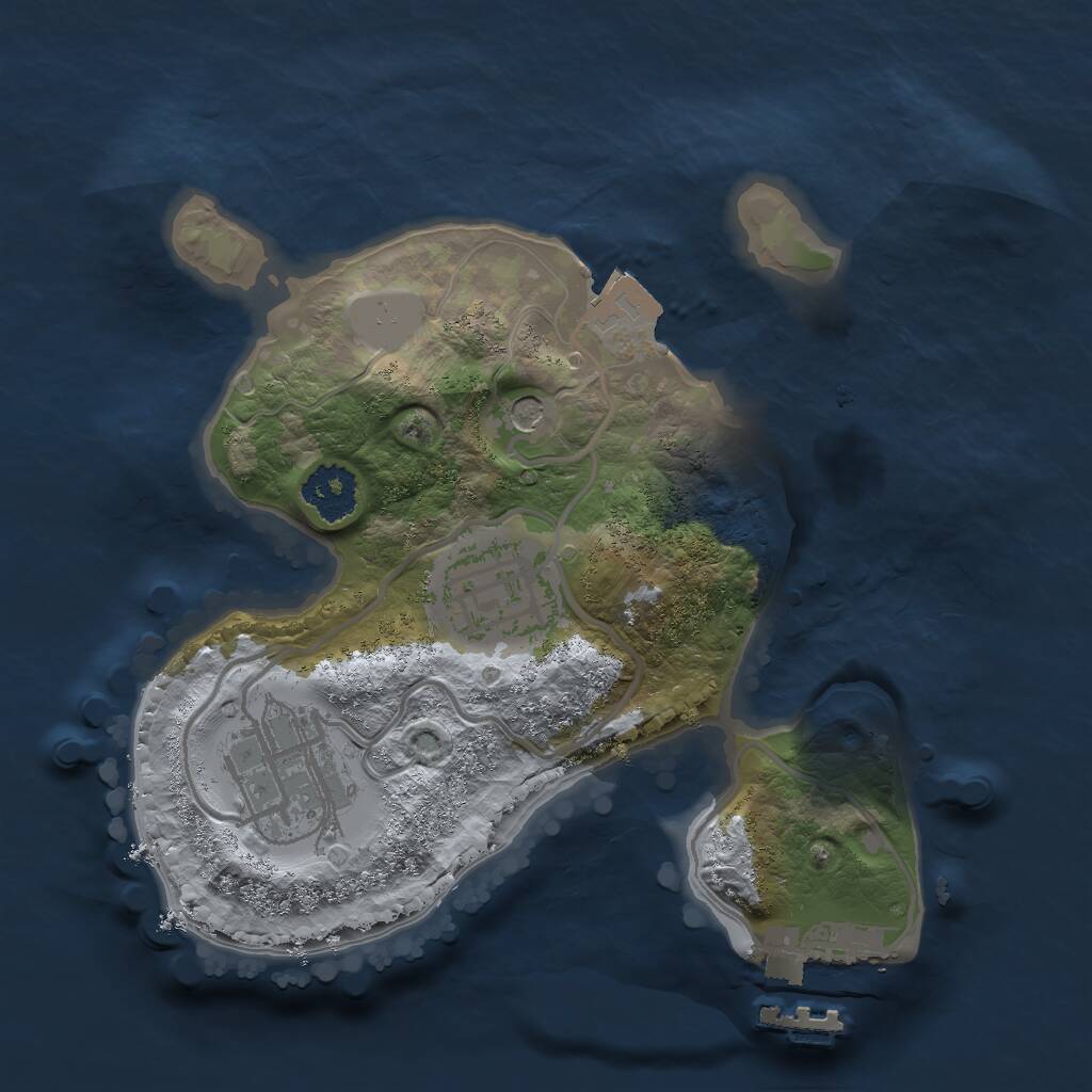 Rust Map: Procedural Map, Size: 2000, Seed: 1147399601, 5 Monuments