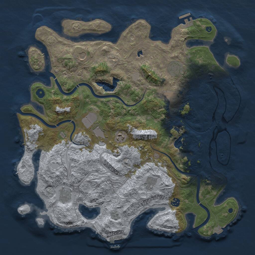 Rust Map: Procedural Map, Size: 4300, Seed: 47267105, 15 Monuments