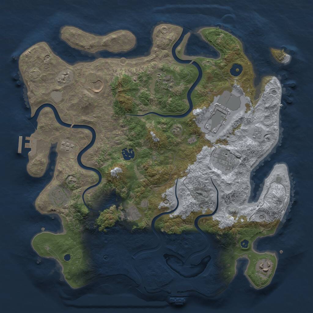 Rust Map: Procedural Map, Size: 3750, Seed: 209334, 15 Monuments