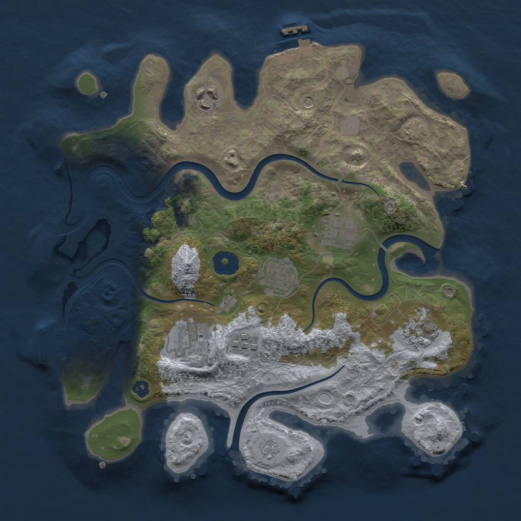 Rust Map: Procedural Map, Size: 3100, Seed: 71900410, 12 Monuments