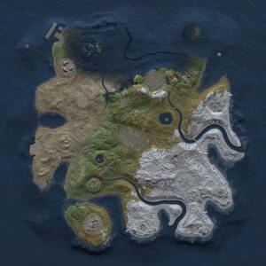 Thumbnail Rust Map: Procedural Map, Size: 3000, Seed: 570668, 9 Monuments