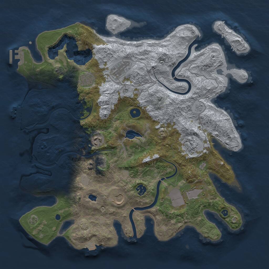 Rust Map: Procedural Map, Size: 4000, Seed: 917364, 14 Monuments
