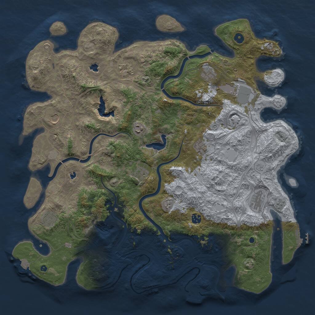 Rust Map: Procedural Map, Size: 4800, Seed: 2138400164, 17 Monuments