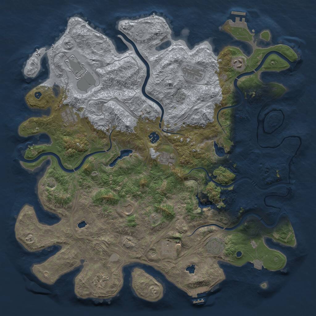 Rust Map: Procedural Map, Size: 4500, Seed: 194805, 17 Monuments