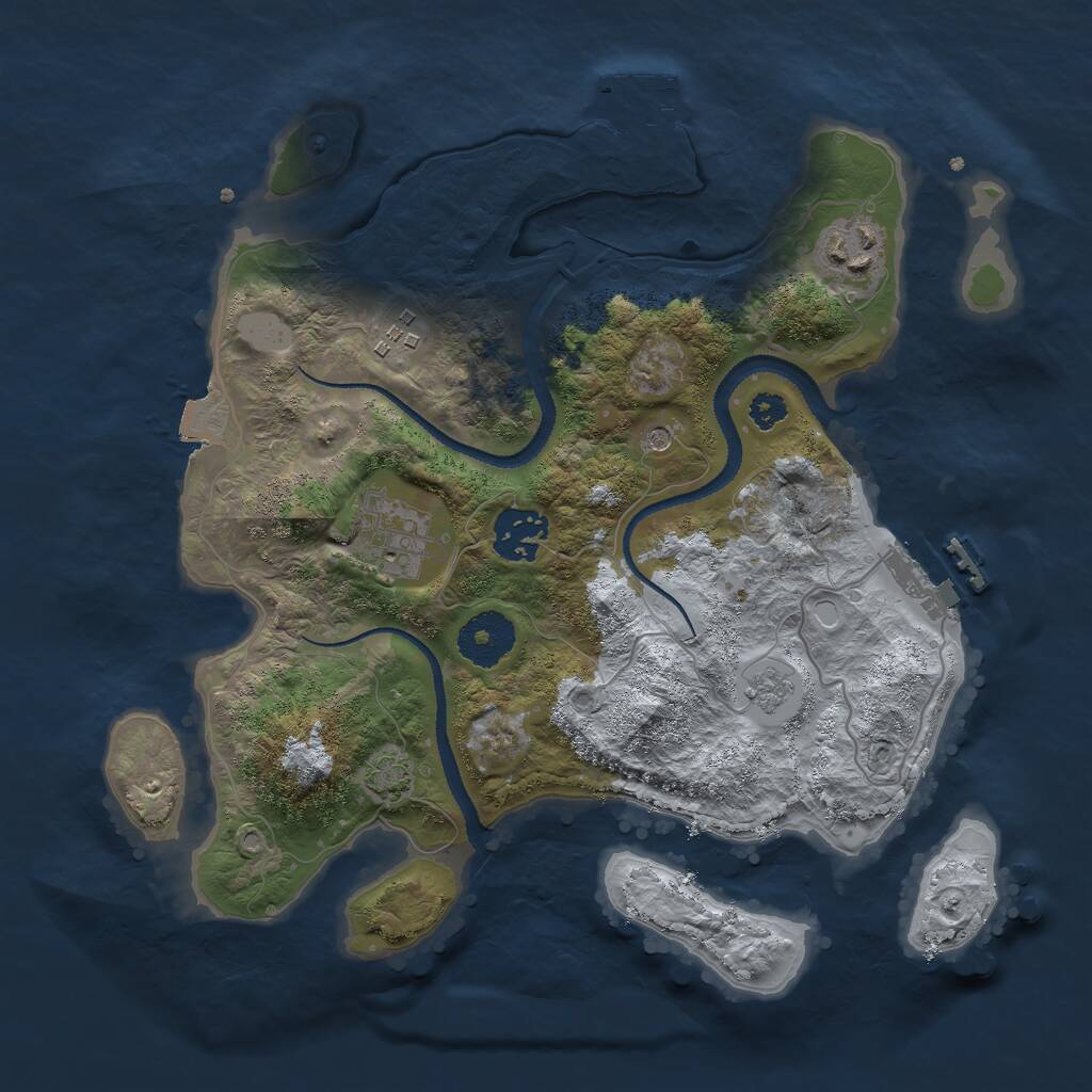 Rust Map: Procedural Map, Size: 3000, Seed: 42495025, 10 Monuments