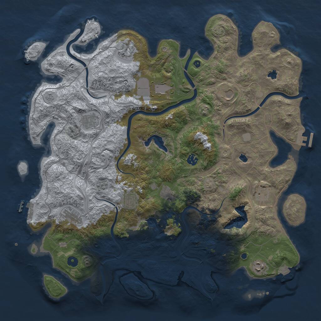 Rust Map: Procedural Map, Size: 4500, Seed: 1778888346, 17 Monuments