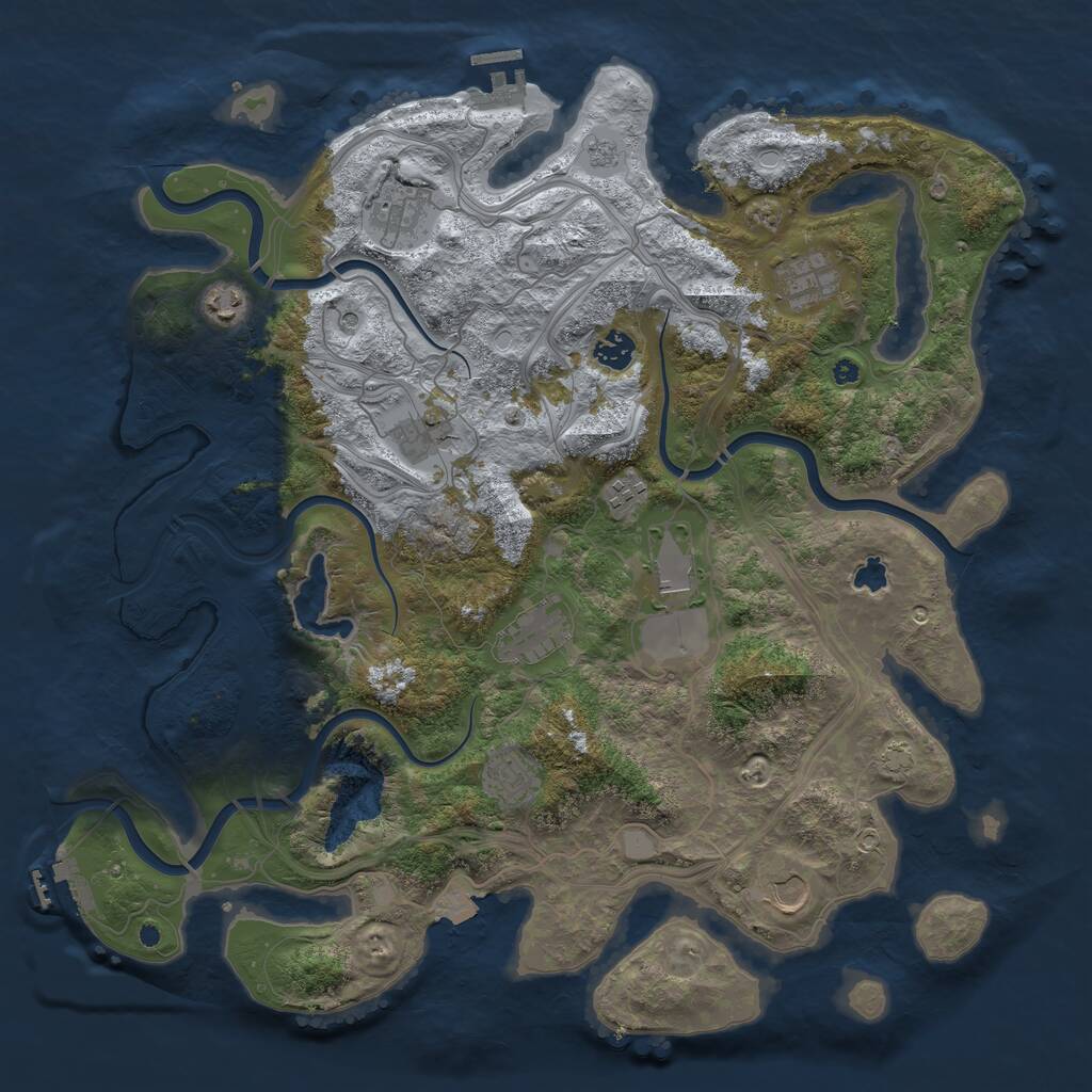Rust Map: Procedural Map, Size: 4250, Seed: 245896, 16 Monuments