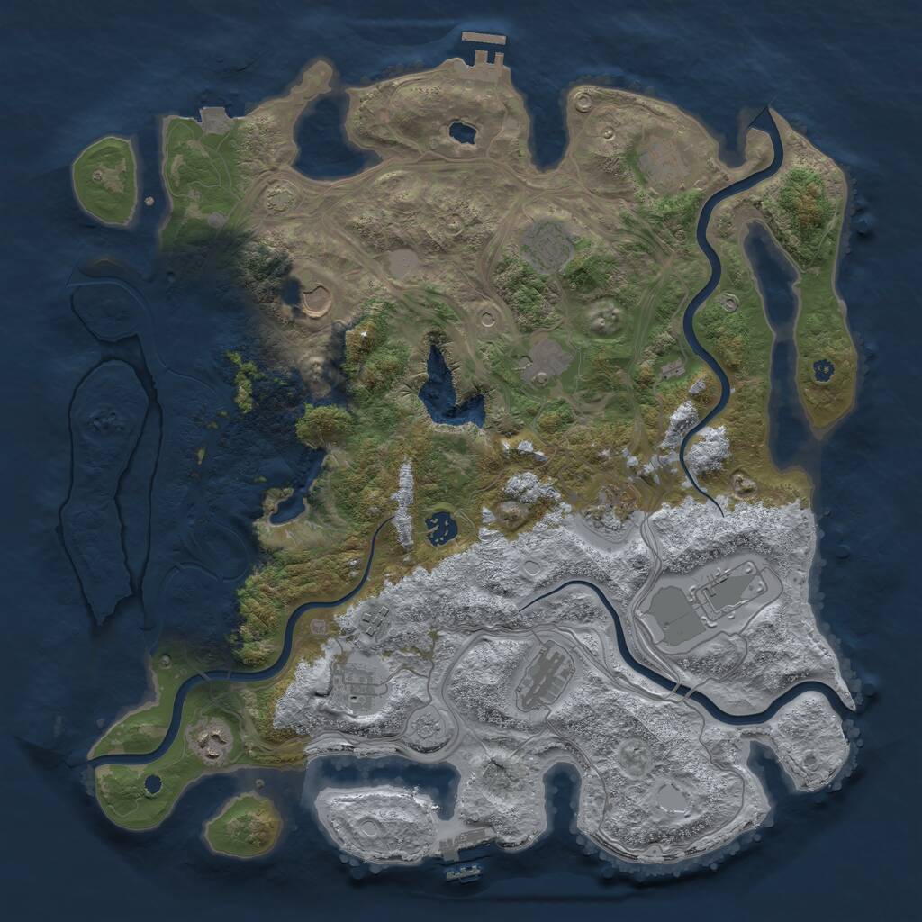 Rust Map: Procedural Map, Size: 4250, Seed: 1253509664, 17 Monuments
