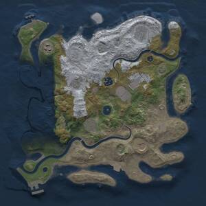 Thumbnail Rust Map: Procedural Map, Size: 3500, Seed: 1115400255, 14 Monuments